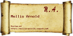 Mellis Arnold névjegykártya